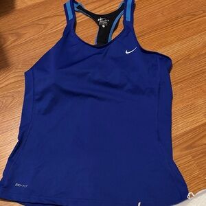 Nike Blue Fitted Sleeveless Tank Top